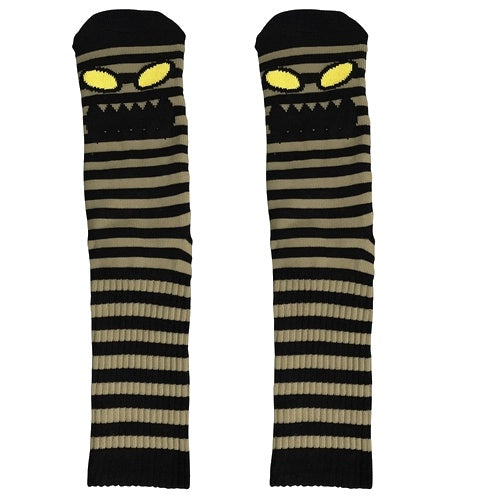 TOY MACHINE MONSTER FACE MINI STRIPES CREW SOCK KHAKI