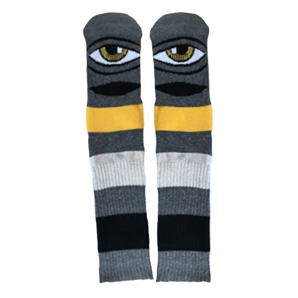 TOY MACHINE SECT EYE BIG STRIPE SOCK DARK GREY