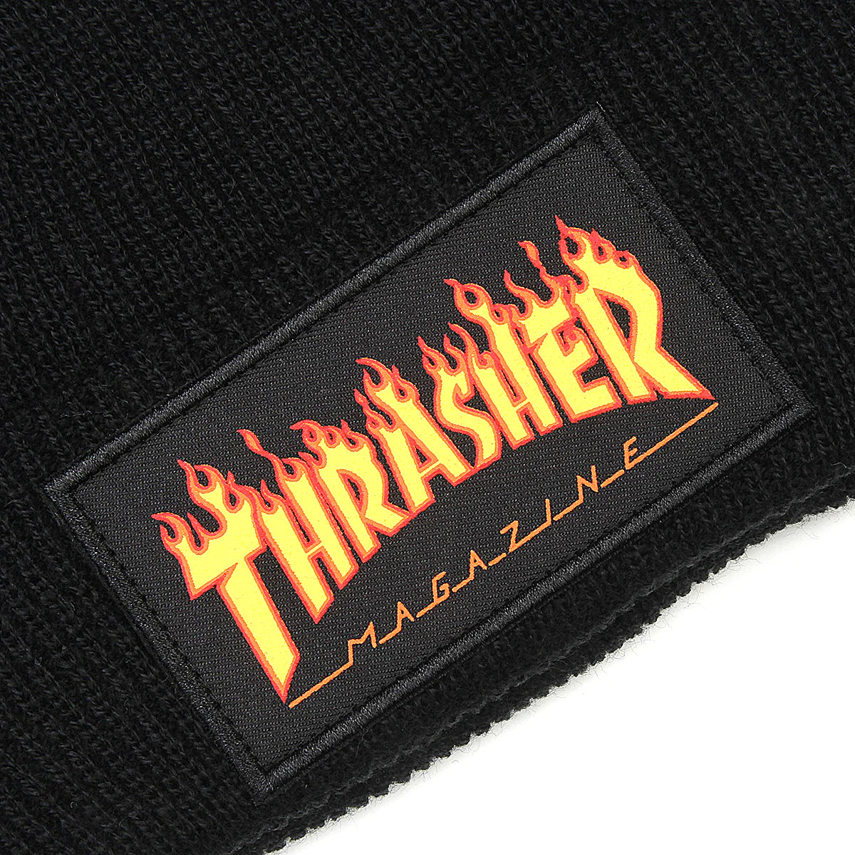 THRASHER FLAME PATCH BEANIE BLACK