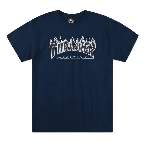 THRASHER FLAME T-SHIRT NAVY/BLACK