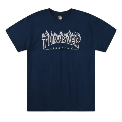 THRASHER FLAME T-SHIRT NAVY/BLACK