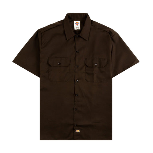 DICKIES WORK SHIRT SHORT SLEEVE REC DARK BROWN