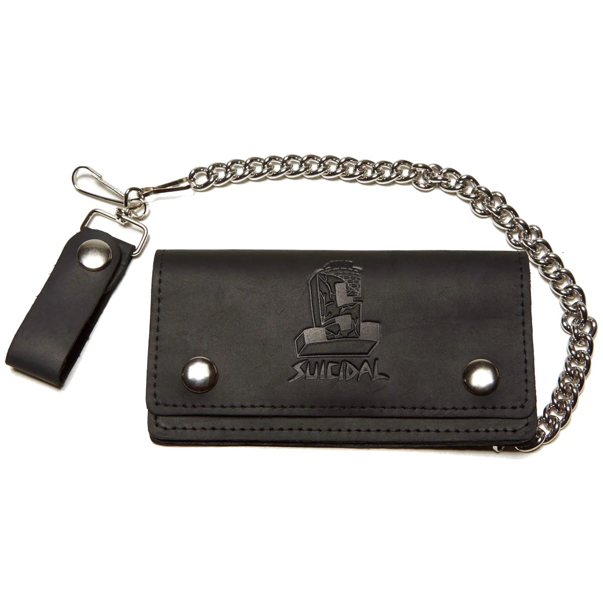 SUICIDAL BLACK LEATHER CHAIN WALLET