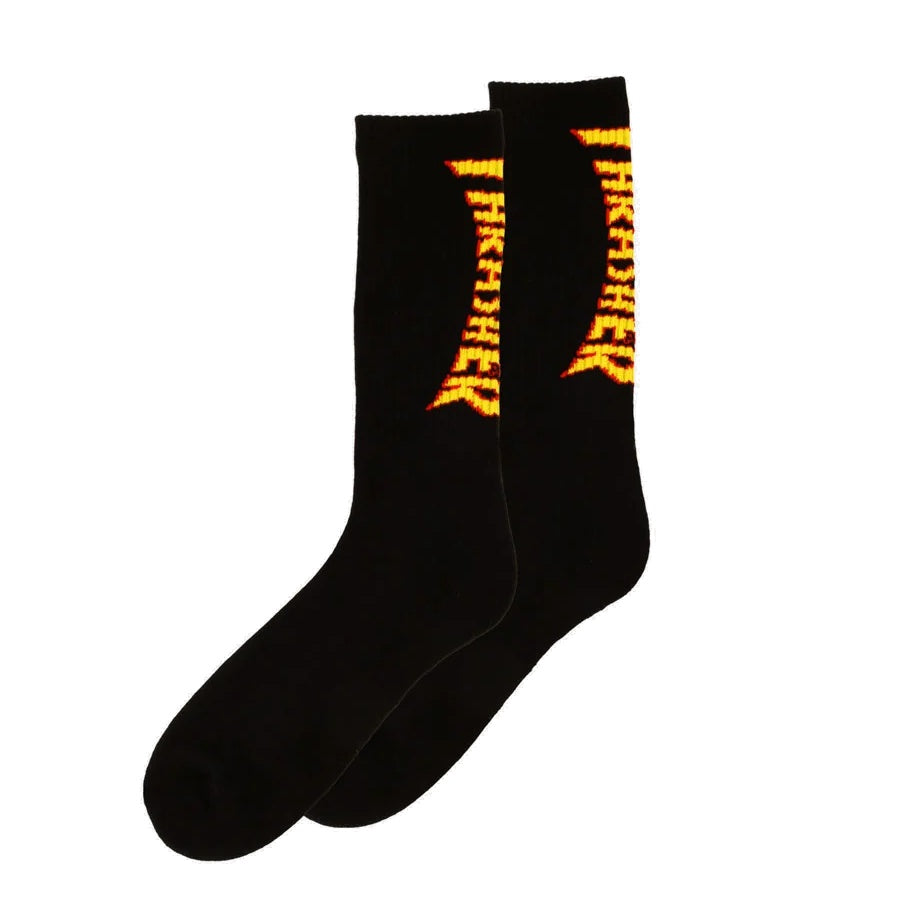 THRASHER FLAME SOCK BLACK