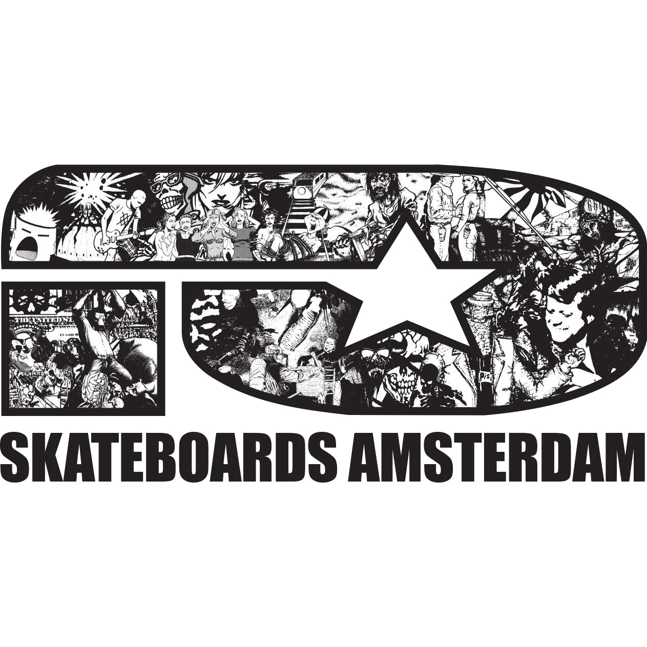 IO SKATEBOARDS AMSTERDAM T-SHIRT BAND LOGO HEATHER NAVY