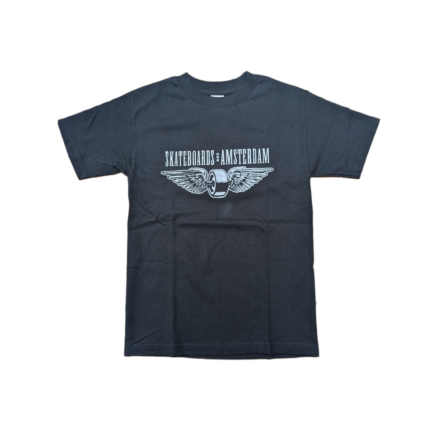 IO SKATEBOARDS AMSTERDAM FLYING WHEEL T-SHIRT BLACK
