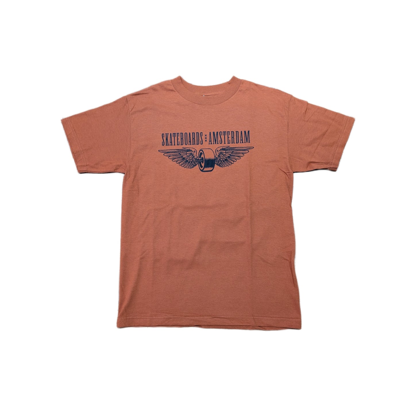 IO SKATEBOARDS AMSTERDAM FLYING WHEEL T-SHIRT RUST
