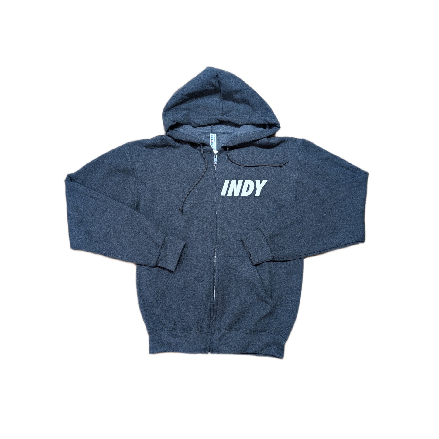 IO SKATEBOARDS AMSTERDAM HOODED ZIPPER INDY LOGO HEATHER CHARCOAL