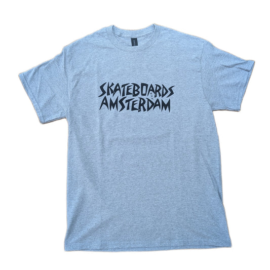 IO SKATEBOARDS AMSTERDAM VENICE LOGO T-SHIRT HEATHER GREY
