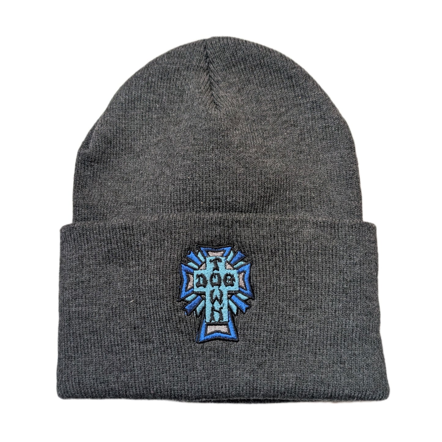 DOGTOWN BLUE CROSS PATCH BEANIE GREY