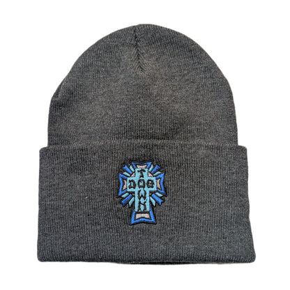 DOGTOWN BLUE CROSS PATCH BEANIE GREY