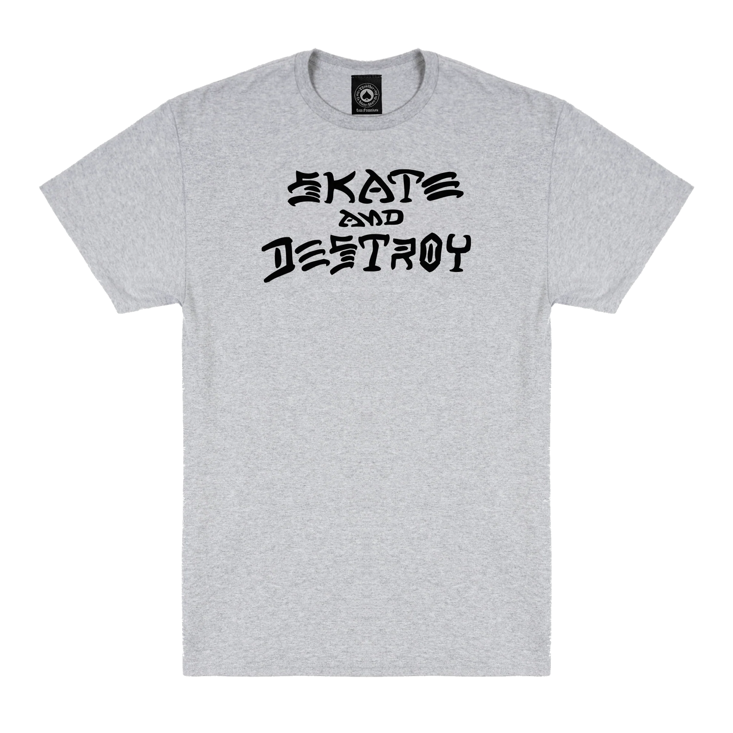 THRASHER SKATE AND DESTROY T-SHIRT GREY HEATHER