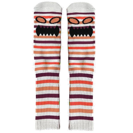 TOY MACHINE MONSTER FACE MINI STRIPES CREW SOCK ORANGE