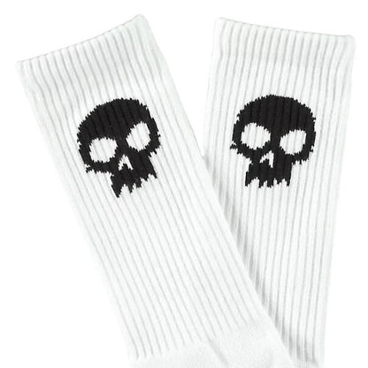 ZERO SKULL CREW SOCK WHITE