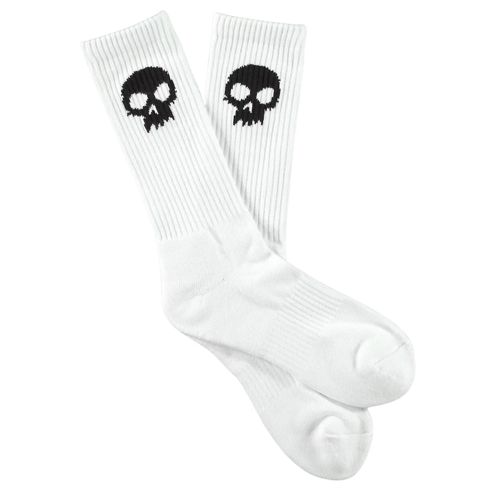 ZERO SKULL CREW SOCK WHITE