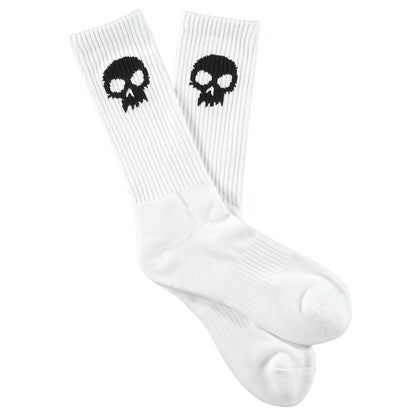 ZERO SKULL CREW SOCK WHITE