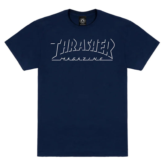 THRASHER SHADOW MAG T-SHIRT NAVY
