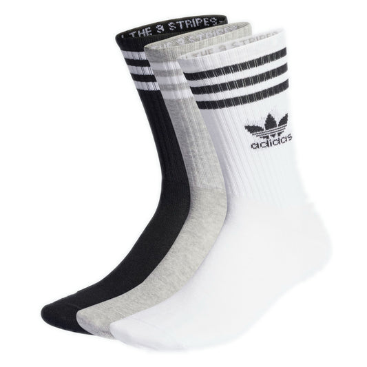 ADIDAS CREW SOCK 3 STR WHITE/MGREYH/BLACK 3-PACK