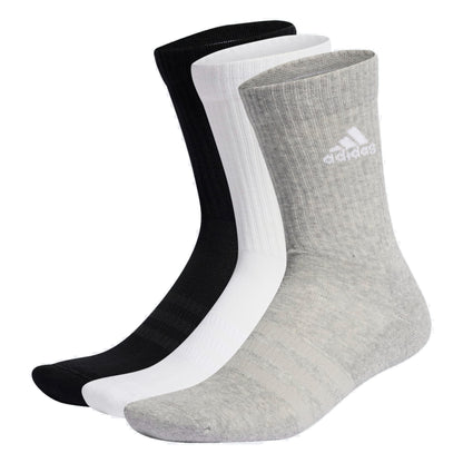 ADIDAS SOLID CREW SOCK GREY/WHITE/BLACK 3-PACK