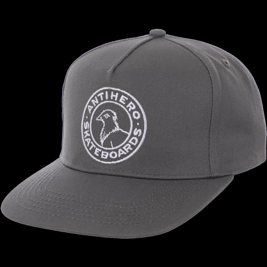 ANTI HERO BASIC PIGEON ROUND SNAPBACK CHARCOAL