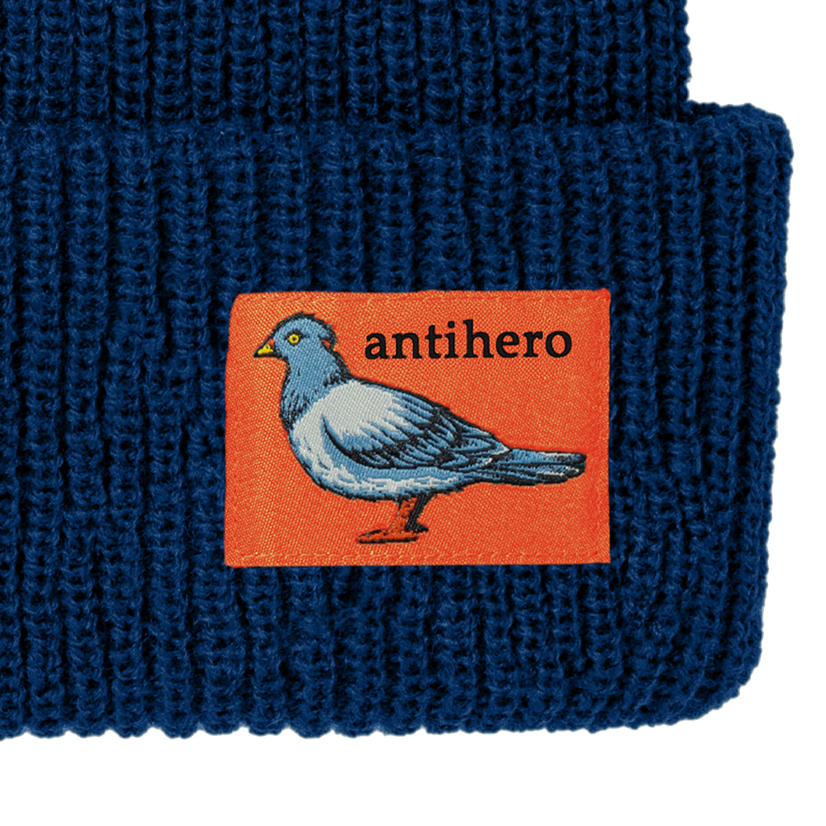 ANTI HERO LIL PIGEON LABEL CUFF BEANIE NAVY/ORANGE