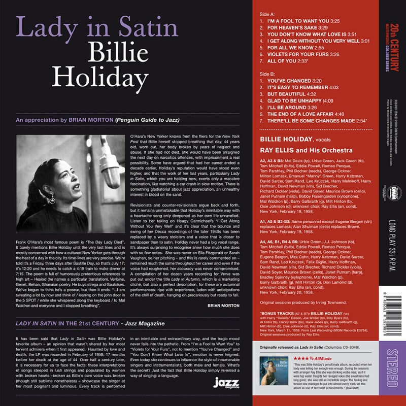 Billie Holiday-Lady In Satin -Colored-