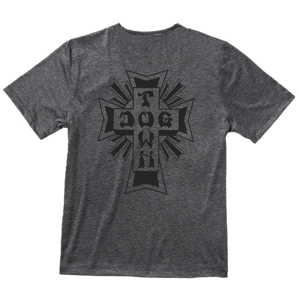 DOGTOWN CROSS LOGO T-SHIRT HEATHER GREY