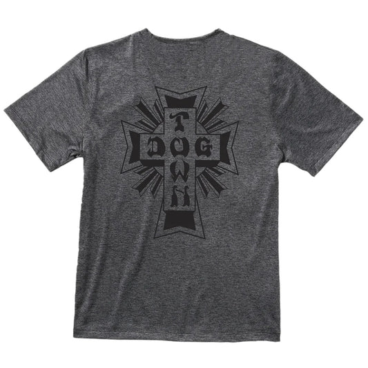 DOGTOWN CROSS LOGO T-SHIRT HEATHER GREY
