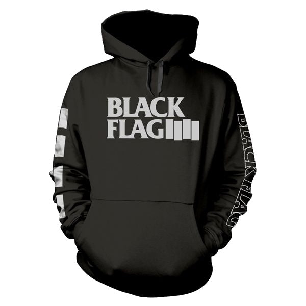 BLACK FLAG LOGO HOODED SWEATER BLACK