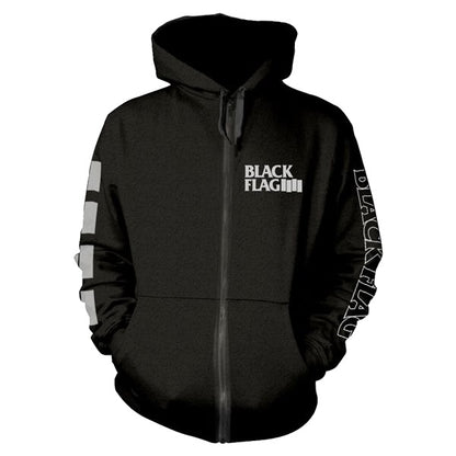 BLACK FLAG LOGO HOODED ZIPPER BLACK