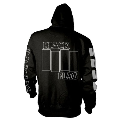 BLACK FLAG LOGO HOODED ZIPPER BLACK