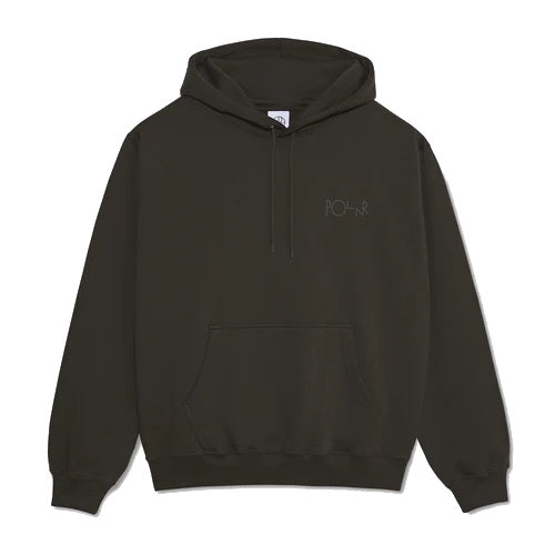 POLAR DAVE HOODED SWEATER STROKE LOGO DIRTY BLACK