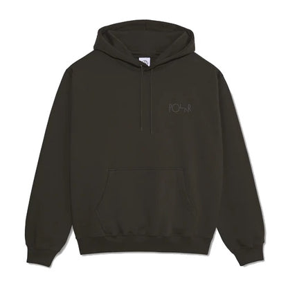 POLAR DAVE HOODED SWEATER STROKE LOGO DIRTY BLACK