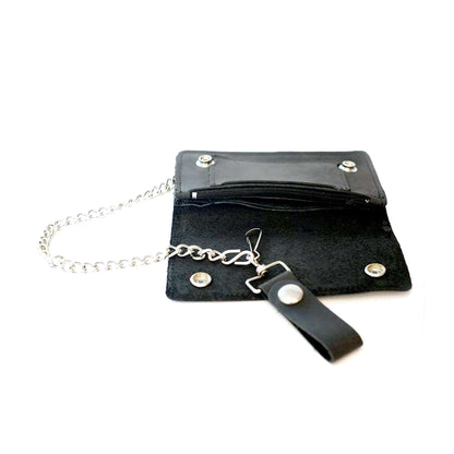 SUICIDAL BLACK LEATHER CHAIN WALLET