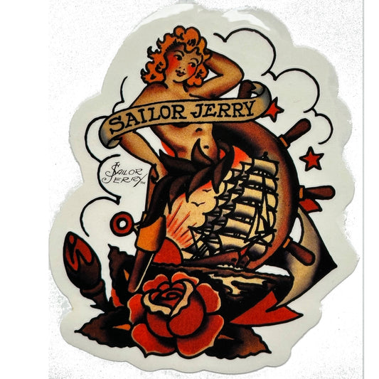 SAILOR JERRY STICKER ROSE AHOY