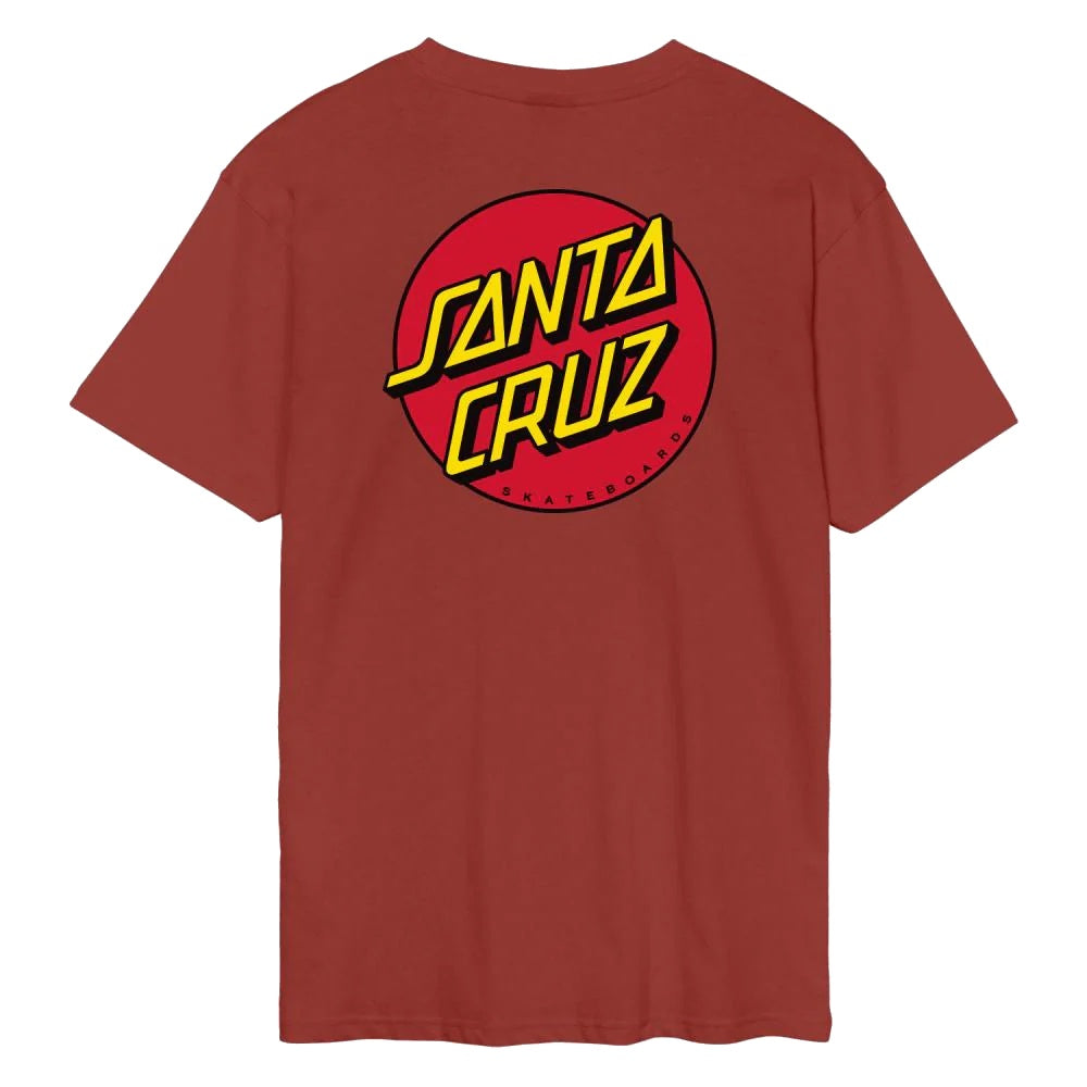 SANTA CRUZ CLASSIC DOT CHEST T-SHIRT DARK RUST