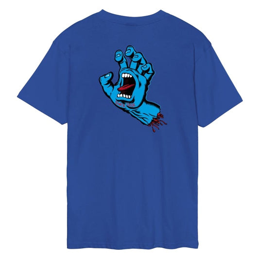 SANTA CRUZ SCREAMING HAND CHEST T-SHIRT ULTRAMARINE