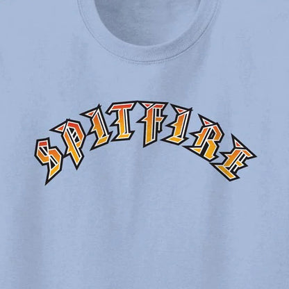 SPITFIRE OLD E FILL T-SHIRT LIGHT BLUE/RED/GOLD