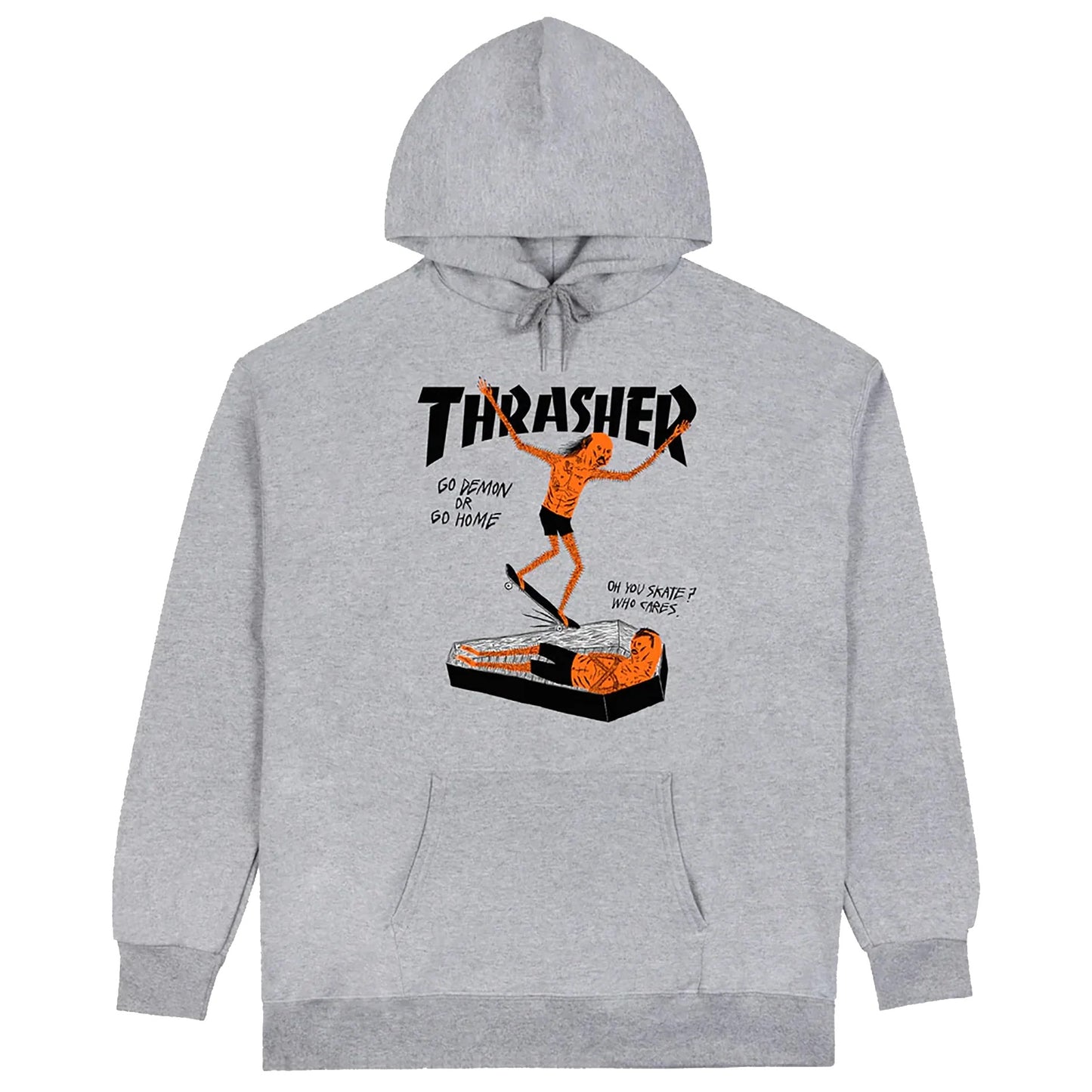 THRASHER COFFIN BY NECKFACE HOODED SWEAT GREY
