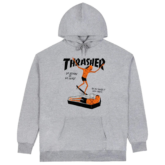 THRASHER COFFIN BY NECKFACE HOODED SWEAT GREY