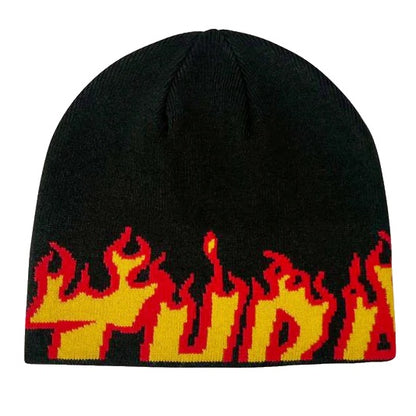 THRASHER FLAME SKULLY BEANIE BLACK