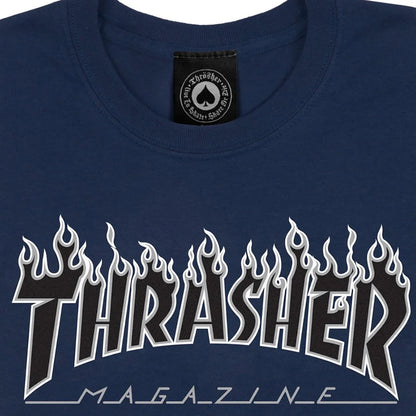 THRASHER FLAME T-SHIRT NAVY/BLACK