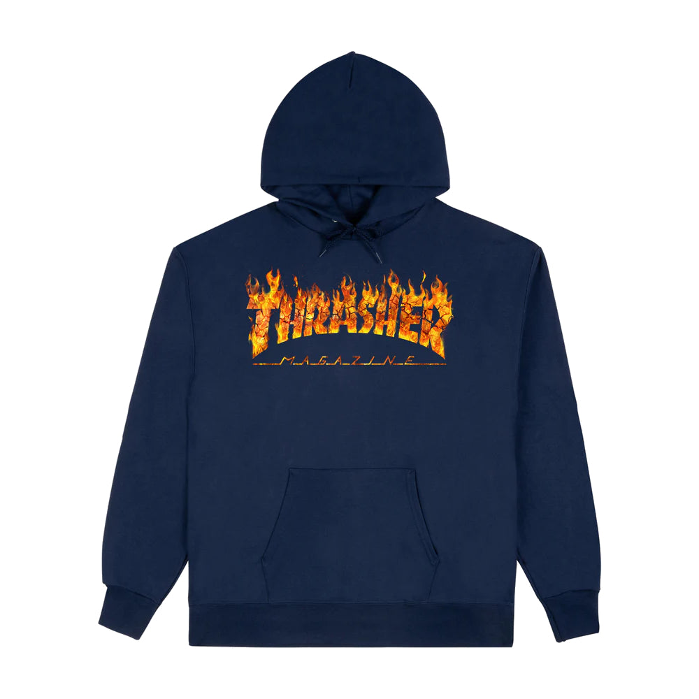 THRASHER INFERNO HOODED SWEATER NAVY