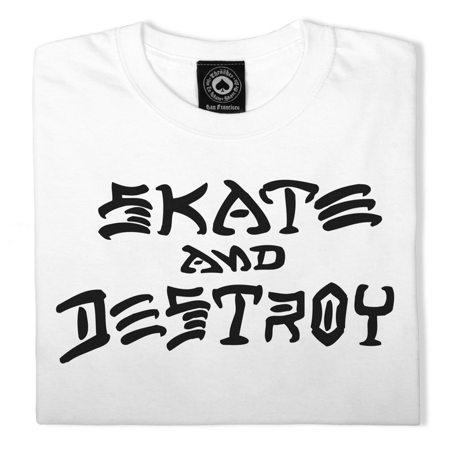 THRASHER SKATE AND DESTROY T-SHIRT WHITE