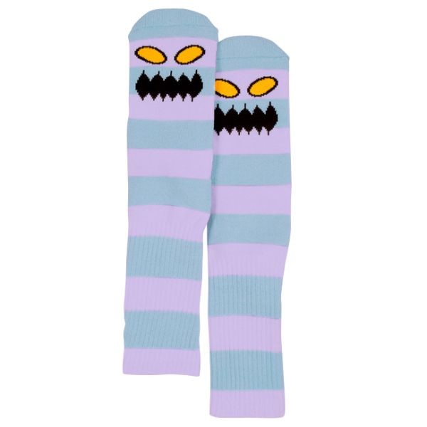 TOY MACHINE MONSTER BIG STRIPE SOCK BLUE/LAVENDER