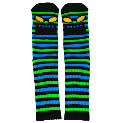 TOY MACHINE MONSTER MINI STRIPES SOCK NEON GREEN