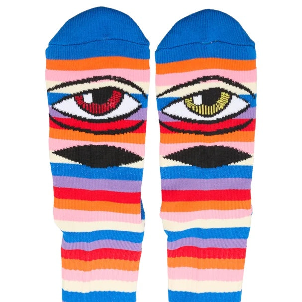 TOY MACHINE SECT EYE RAINBOW SOCK BLUE