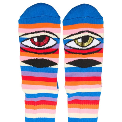 TOY MACHINE SECT EYE RAINBOW SOCK BLUE