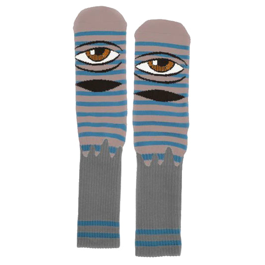 TOY MACHINE SECT EYE STRIPE SOCK MAUVE/GREY