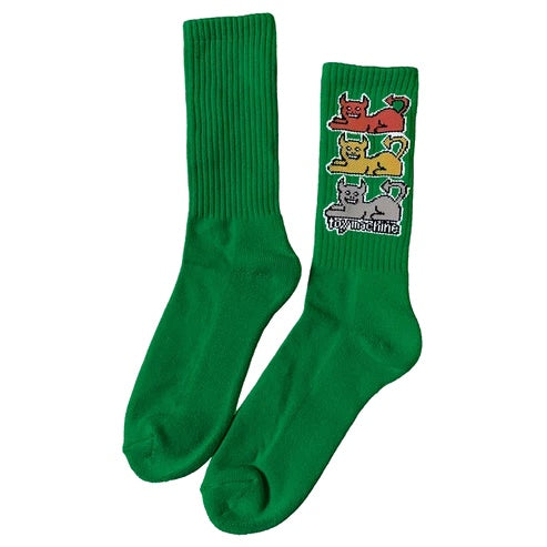 TOY MACHINE TRIPLE CAT SOCK GREEN